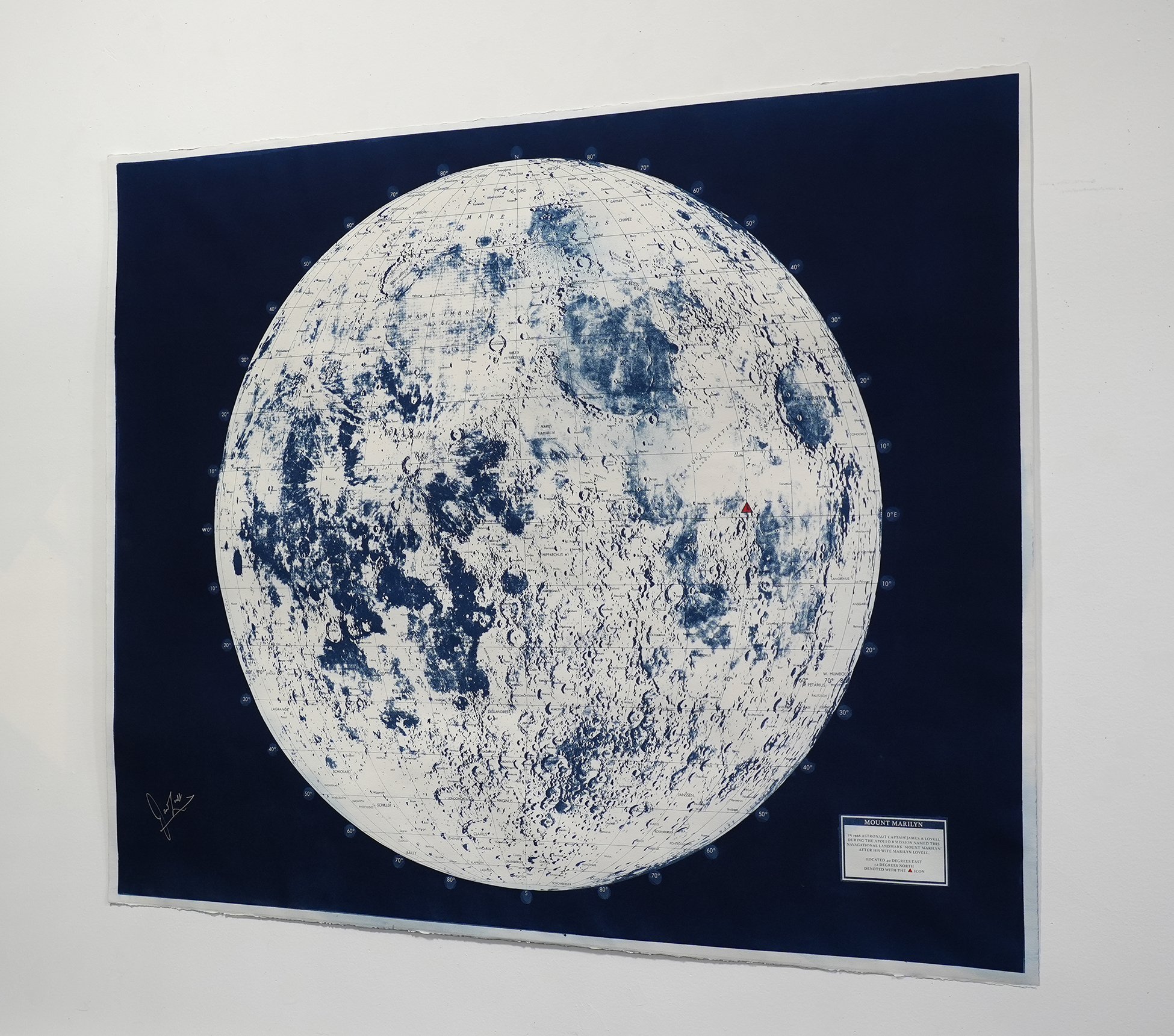 Unframed Xtra Large Mt. Marilyn Lunar Map Signed by Captain Jim